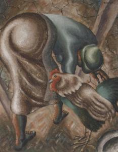 DURING Diederick 1917-1999,FIGURE AND ROOSTER,Stephan Welz ZA 2023-11-22