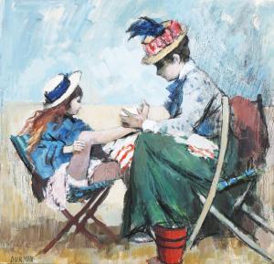 DURKIN Tom,Lady and Child on a Beach in Edwardian Costume,20th century,Tooveys Auction 2023-07-12