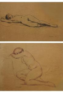 DURSTON Arthur Durstan,Reclining Nude  and Nude in Repose,1930,Clars Auction Gallery 2014-09-14