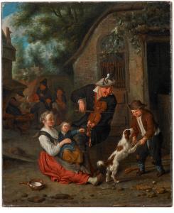 DUSART Cornelis,A violin player and other figures merrymaking outs,Palais Dorotheum 2023-06-21