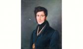DUSAULCHOY Charles 1781-1852,“Portrait d'homme en redingote grise et gilet brun,Rossini 2004-04-02