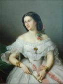 DUSI Cosroe 1808-1859,Portret damy z wachlarzem,1858,Rempex PL 2008-07-09