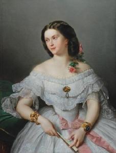 DUSI Cosroe 1808-1859,Portret damy z wachlarzem,Rempex PL 2010-07-07