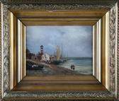 DUSOLIER L 1800-1900,Les bateaux au port,1889,Adjug'art FR 2014-06-03