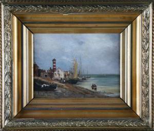 DUSOLIER L 1800-1900,Les bateaux au port,1889,Adjug'art FR 2014-06-03