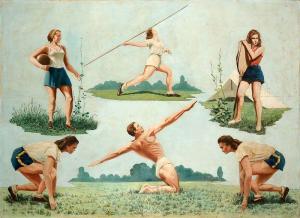 DUSSAUT J,Une fresque du sport féminin et masculin,1940,Coutau-Begarie FR 2012-06-30