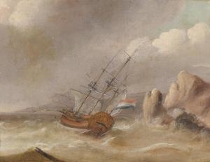 DUTCH SCHOOL,A three-master in a tempest off a rocky coast,Palais Dorotheum AT 2013-12-10