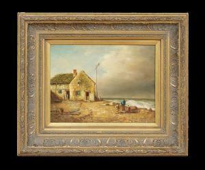 DUTCH SCHOOL,Fisherman's Family in Front of a Cottage On the Beach,New Orleans Auction US 2012-12-01