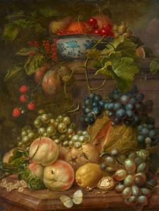 DUTCH SCHOOL,Früchtestillleben mit Pfirsichen, Trauben, Melone,,18th century,Lempertz DE 2023-11-18
