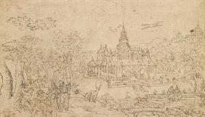 DUTCH SCHOOL,Mounted castle with park and staffage figures,im Kinsky Auktionshaus AT 2017-04-26