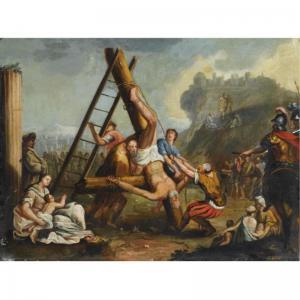 DUTCH SCHOOL,SOLDIERS RAISING THE CROSS UPRIGHT,Sotheby's GB 2007-09-17