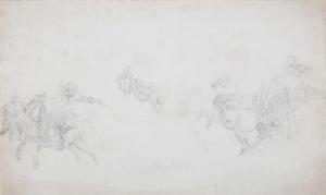 DUTCH SCHOOL,Study of a Cavalryman with Pistol and Disturbed Wagoners,Adams IE 2019-03-12
