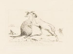 DUTERRAU BENJAMIN 1767-1851,A Kangaroo Caught by a Wild Native's Dog,1836,Mossgreen AU 2016-06-19