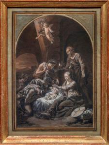 DUTERTRE André 1753-1842,L'adoration des bergers,1772,Aguttes FR 2019-11-19