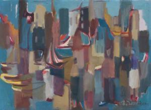 DUTKIEWICZ Wladyslaw 1918-1999,HARBOURSIDE CITY LANDSCAPE,GFL Fine art AU 2021-08-22