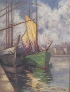 DUTTON GREEN Olive 1878-1930,Breton fishing boats,1929,Woolley & Wallis GB 2011-03-23