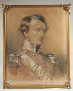 DUVAL Charles Allen 1810-1872,A head and shoulders portrait of a military offic,1845,John Nicholson 2023-12-20