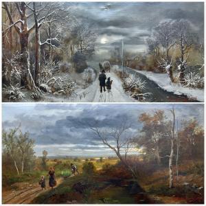DUVAL Charles,Figures on a Winter Path,1896,Duggleby Stephenson (of York) UK 2023-02-03