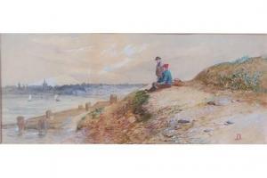 DUVAL John 1834-1881,Figures on the coastline at Felixstowe,Lacy Scott & Knight GB 2015-03-14