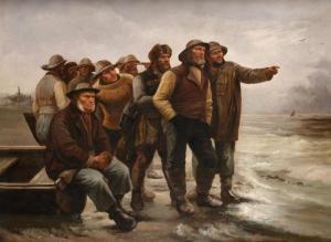 DUVAL Pierre 1900-1900,Fisherman looking out for the return of the boats,Tennant's GB 2018-01-20