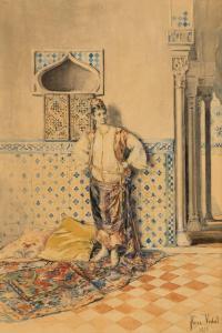 DUVAL Pierre 1900-1900,Jeune femme dans un intérieur orientaliste,Marambat-Camper FR 2022-06-22