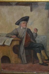 DUVALL A,portrait of a seated gentleman with clay pipe,Lawrences of Bletchingley GB 2018-09-04