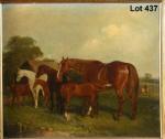 DUVALL John,study of a group of horses in a field with young f,Abbotts Auction Rooms 2007-05-02