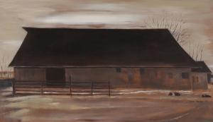 DUVALL Zora 1927,Moody Landscape with Barn,1959,Jackson's US 2022-07-19