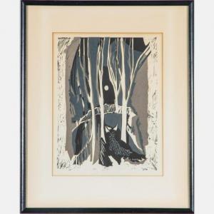 DUVALL Zora 1927,Untitled Woodcut,Gray's Auctioneers US 2021-01-27