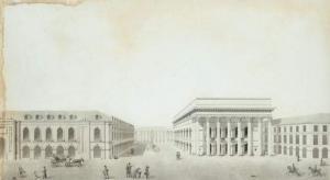 DUVAUX Jules Antoine 1818-1884,Place du théâtre de Dijon
 Plume et encre grise, l,Piasa 2008-04-10