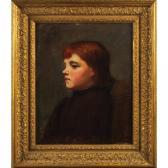 DUVENECK Frank 1848-1919,Portrait of a Girl,1880,Treadway US 2008-09-14