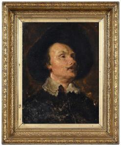 DUVENECK Frank 1848-1919,Portrait of a Man in a Hat,Brunk Auctions US 2023-11-18