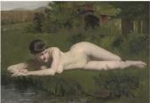 DUVENECK Frank 1848-1919,Reclining nude on the riverbank,1892,Christie's GB 2006-11-30