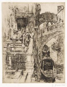DUVENECK Frank 1848-1919,The Bridge of Sighs, Venice,1883,Swann Galleries US 2023-05-11