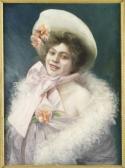 DUVERNON E 1900-1900,Portrait d'une élégante,Cornette de Saint Cyr FR 2010-05-12