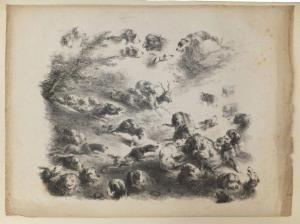 DUVIVIER Ignaz 1758-1832,Chiens, cerfs et sangliers,1820,Eric Caudron FR 2020-05-25