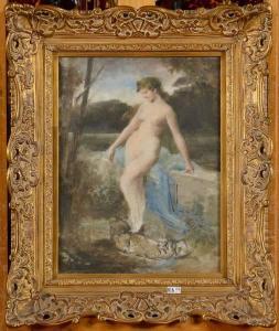 DUYCK Edouard 1856-1897,Femme nue au tigre,VanDerKindere BE 2014-01-14