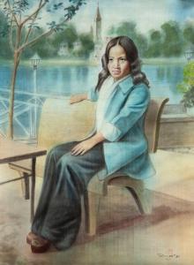 DUYEN Tu 1915-2012,Femme sur un banc,,1980,Aguttes FR 2022-06-02