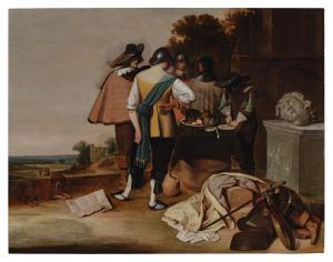 DUYFHUYSEN Pieter Jacobsz.,Soldiers beside a classical ruin with a landscape ,Sotheby's 2023-10-06