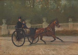 Duyk Frans 1800-1900,Gentilhomme en calèche devant le Parc de Bruxelles,Horta BE 2017-09-11