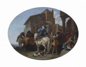 DUYSTER Willem Cornelisz,Horseman drinking in front of ancient ruins in an ,Christie's 2016-05-24