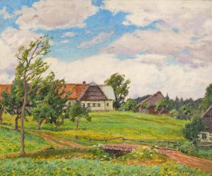 DVORAK Bohuslav 1867-1951,Village on the foothills of Krkonoše,Palais Dorotheum AT 2019-03-09