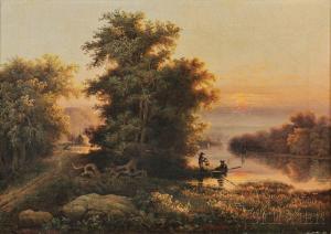 DWIGHT TORREY Hiram 1820-1900,Fishermen at Daybreak,1856,Skinner US 2015-05-26