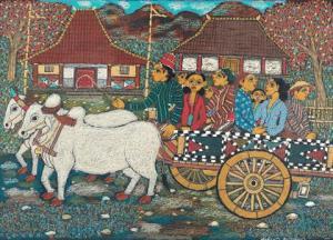 DWISUSANTO Sukamto 1952,Ox Cart,1999,Borobudur ID 2011-03-18