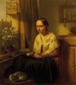 DYCKMANS Josephus Laurentius 1811-1888,A girl doing needlework,Christie's GB 2001-04-24