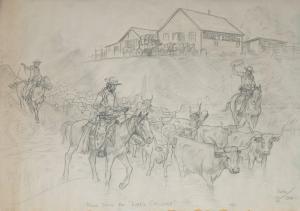 DYE Charlie 1906-1972,Pencil Study for Doan\’s Crossing,Scottsdale Art Auction US 2023-08-26