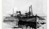 DYENS Robert 1900-1900,La barque au Lamparo,1985,Adjug'art FR 2002-11-12