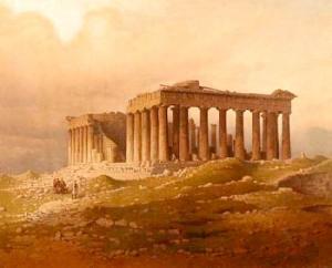 DYLCZYŃSKI Cyprian,Ruiny Partenonu,1869,Sopocki Dom Aukcjny PL 2002-11-06