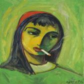 DYRBERG PETERSEN Emil 1908-1973,Composition with cigarette smoking woman,Bruun Rasmussen 2012-12-03