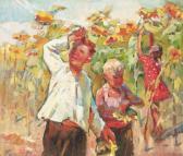 DYSHLENKO Georgi Vasileyevich 1915-1990,Children in a field of Sunflowers,1957,Christie's 1999-09-08